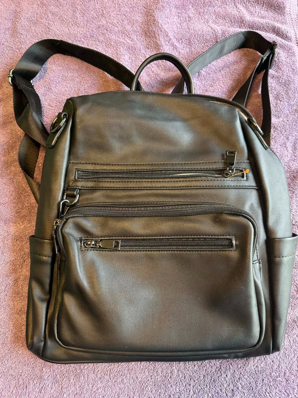 Black Leather Backpack Purse – Stylish Travel Tote